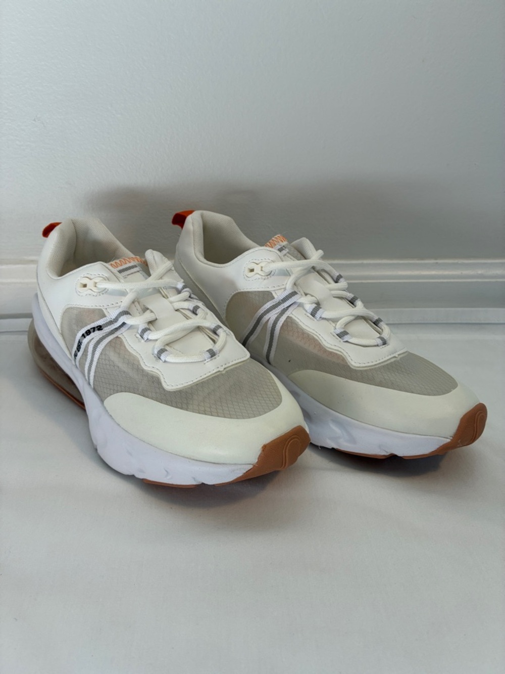 French Connection White Vegan Leather & Mesh Sneakers Size 9 NWOT